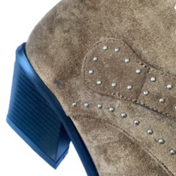 Seven7 Brown Dallas Faux Suede Boot Studded Ankle Bootie Suede Women'sSize 11 - Picture 8 of 8